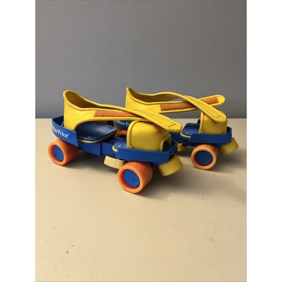 Vintage 1984 Fisher Price Roller Skates Adjustable Size Lock, 1-2-3 Grow With Me - Picture 1 of 6